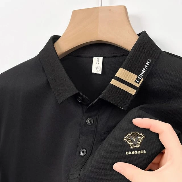 Premium Cotton Polo Shirt For Men - Black